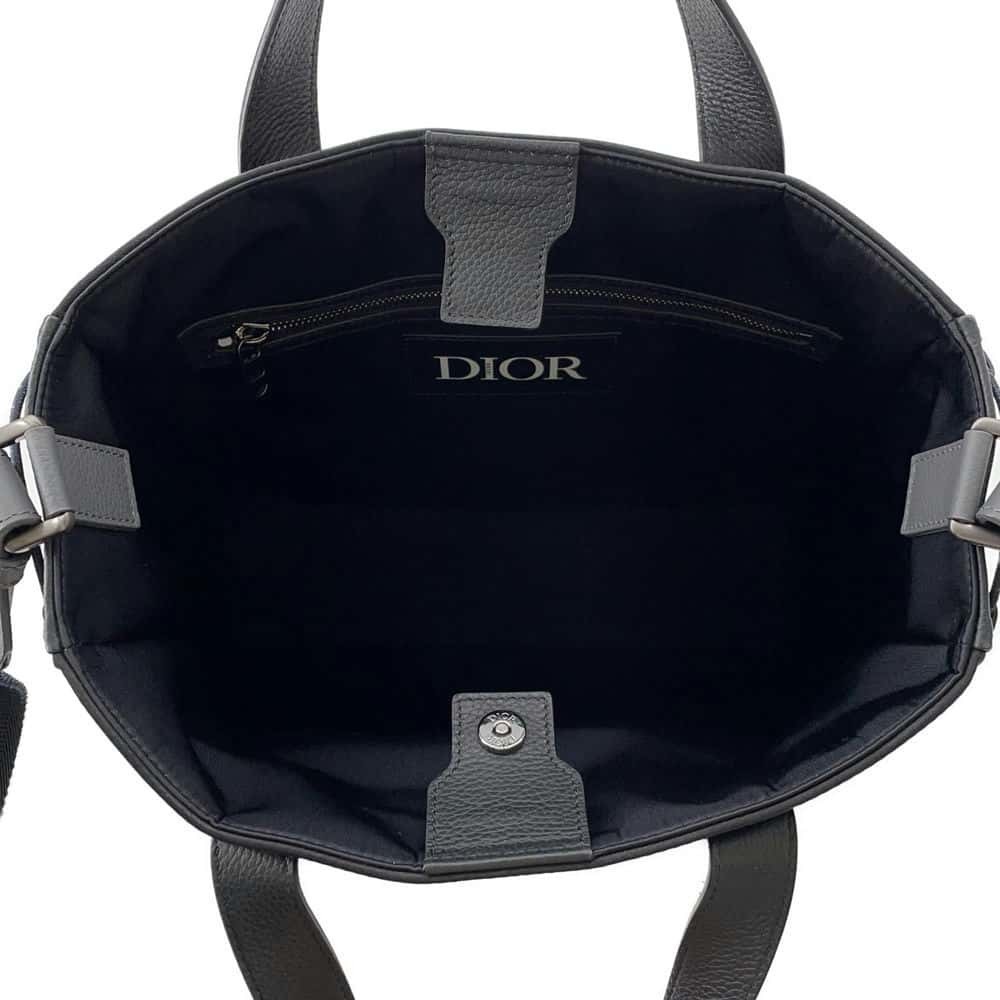 Christian Dior Sacai Collaboration Saddle Tote Bag Black View 6